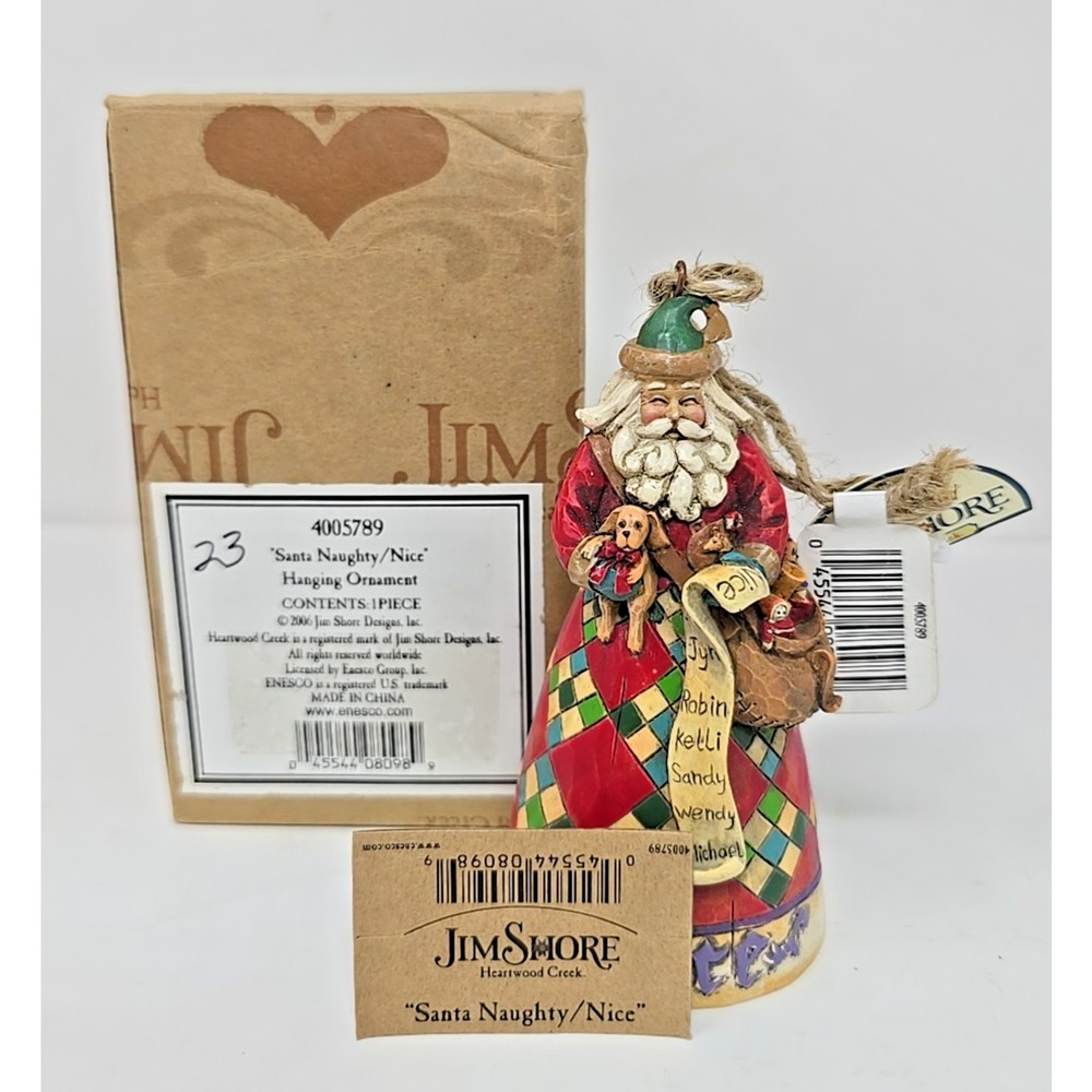 Jim Shore 2006 Santa Naughty Nice Ornament #4005789 in Box JS8